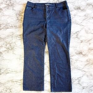 Chico's Platinum Denim Dark Wash High Rise Ultimate Fit Boot Leg Jeans